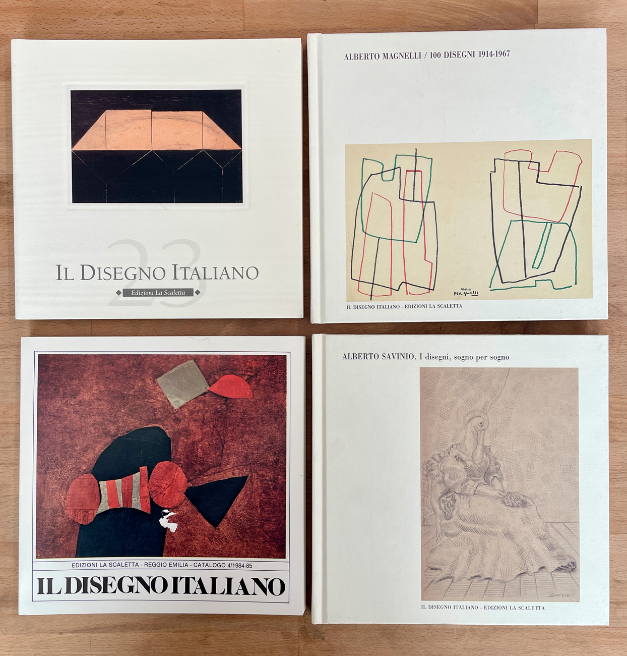 GALLERIA LA SCALETTA, REGGIO EMILIA  (DISEGNO ITALIANO, SAVINIO, MAGNELLI) - Lotto unico di 4 cataloghi