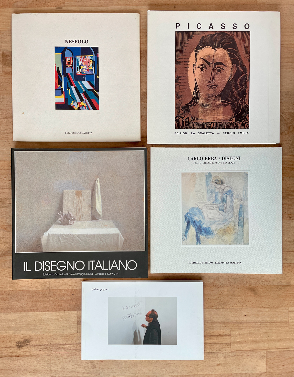GALLERIA LA SCALETTA, REGGIO EMILIA (DISEGNO ITALIANO, NESPOLO, PISANI, ERBA E PICASSO) - Lotto unico di 5 cataloghi