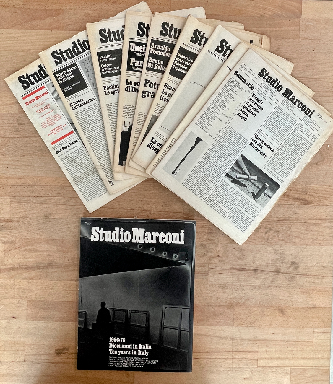 STUDIO MARCONI, MILANO - Lotto unico di 10 cataloghi/notiziari editi dalla Galleria