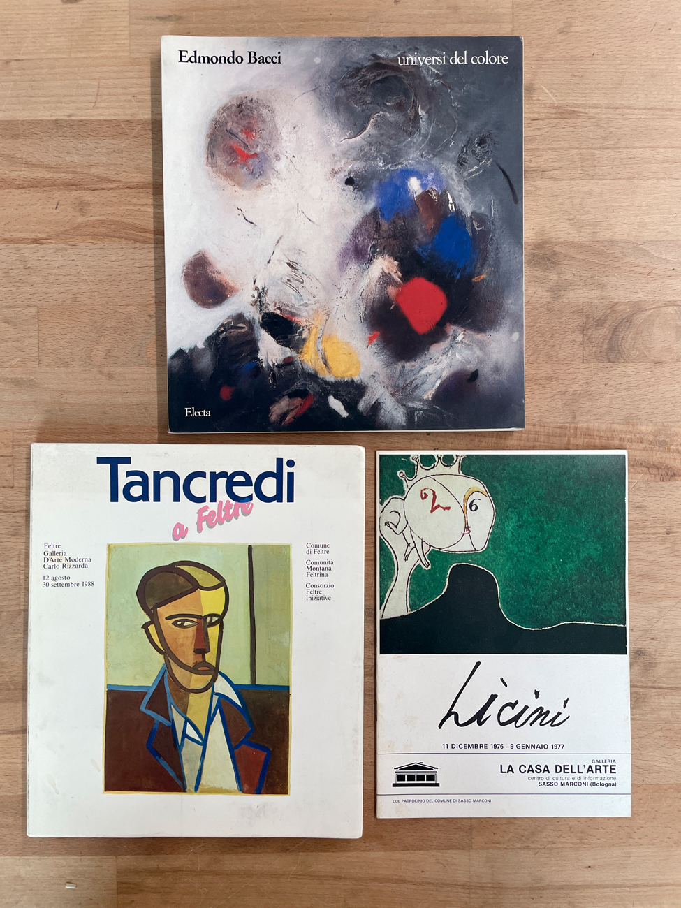 EDMONDO BACCI, TANCREDI PARMEGGIANI E OSVALDO LICINI - Lotto unico di 3 cataloghi