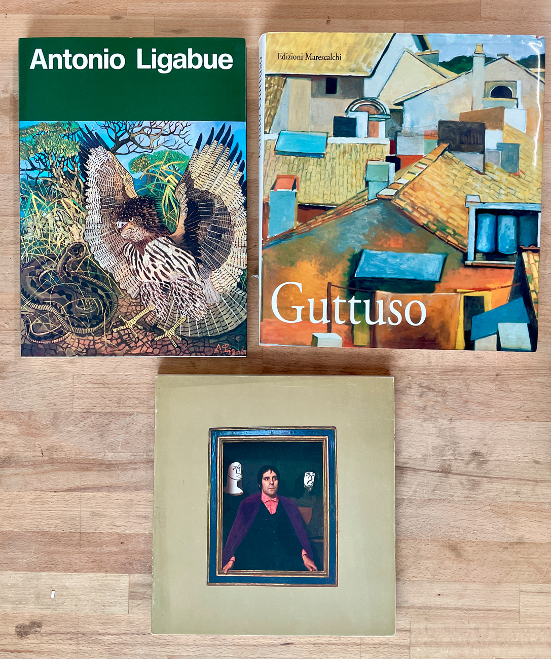 ANTONIO LIGABUE, RENATO GUTTUSO E JOSÉ ORTEGA - Lotto unico di 3 cataloghi