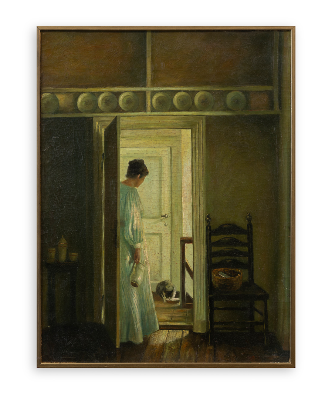 ANONIMO (ATTRIBUIBILE A GIUSEPPE ABBATI) - Senza Titolo (Figura femminile in un interno)