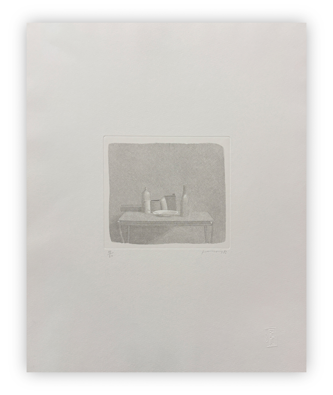 GIANFRANCO FERRONI (1927-2001) - Oggetti sul tavolino (Omaggio a Morandi), 1982
