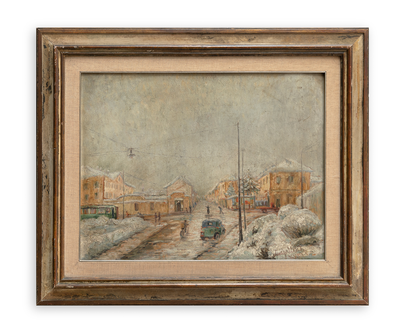 AUTORE INDECIFRATO - Senza Titolo (Periferia innevata), 1939
