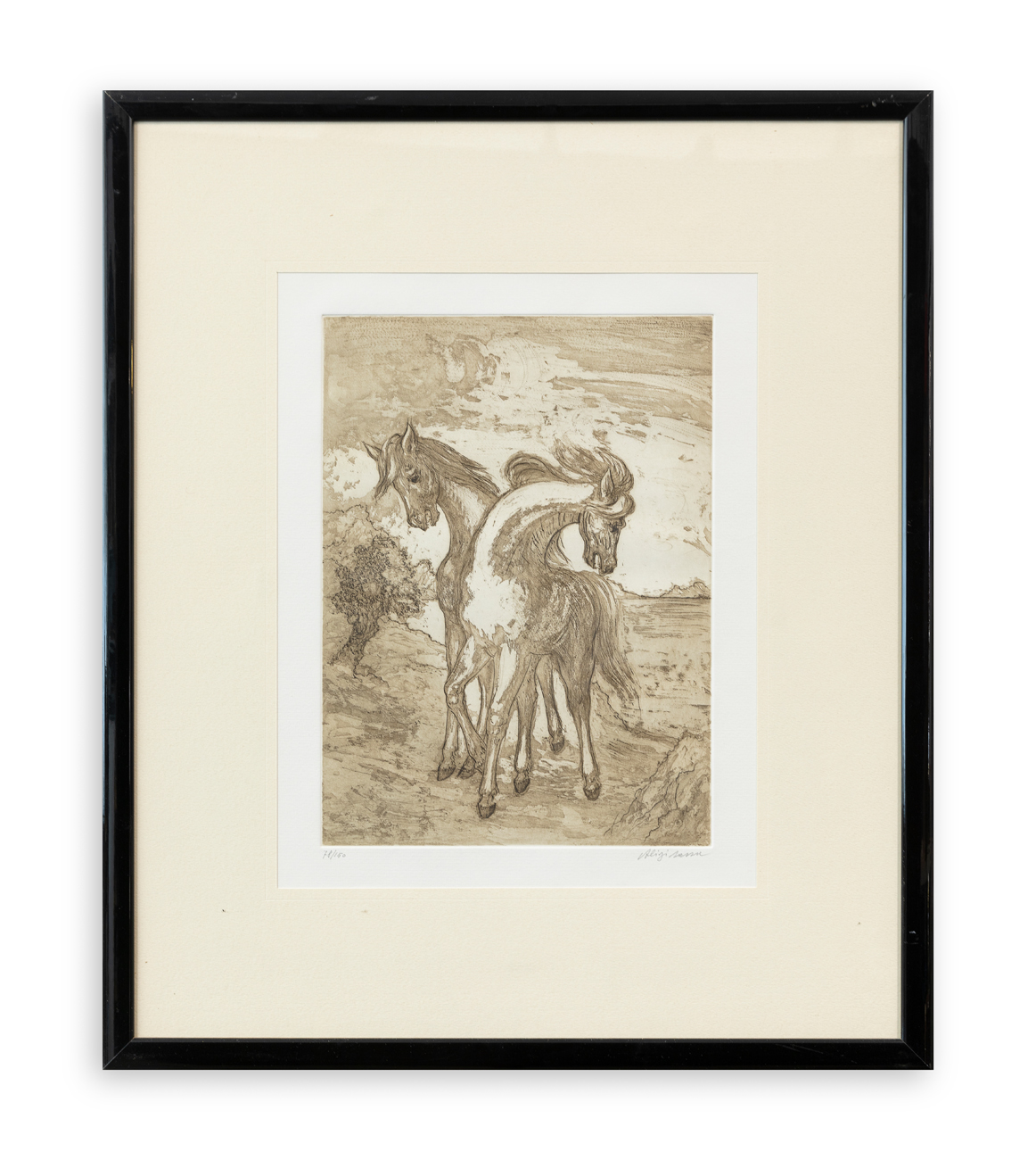 ALIGI SASSU (1912-2000) - I cavalli del lago, 1991