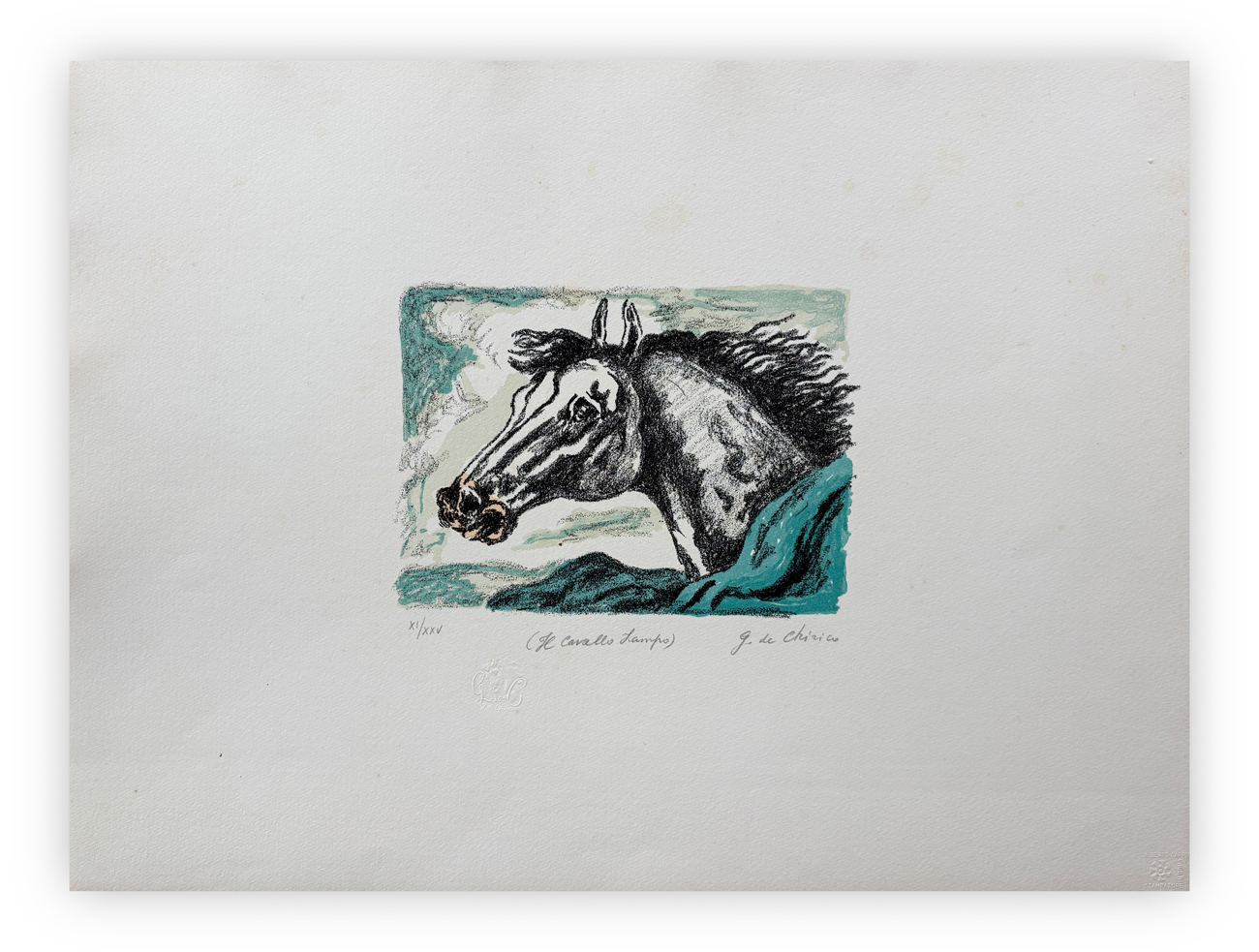 GIORGIO DE CHIRICO (1888-1978) - Il cavallo Lampo, 1971