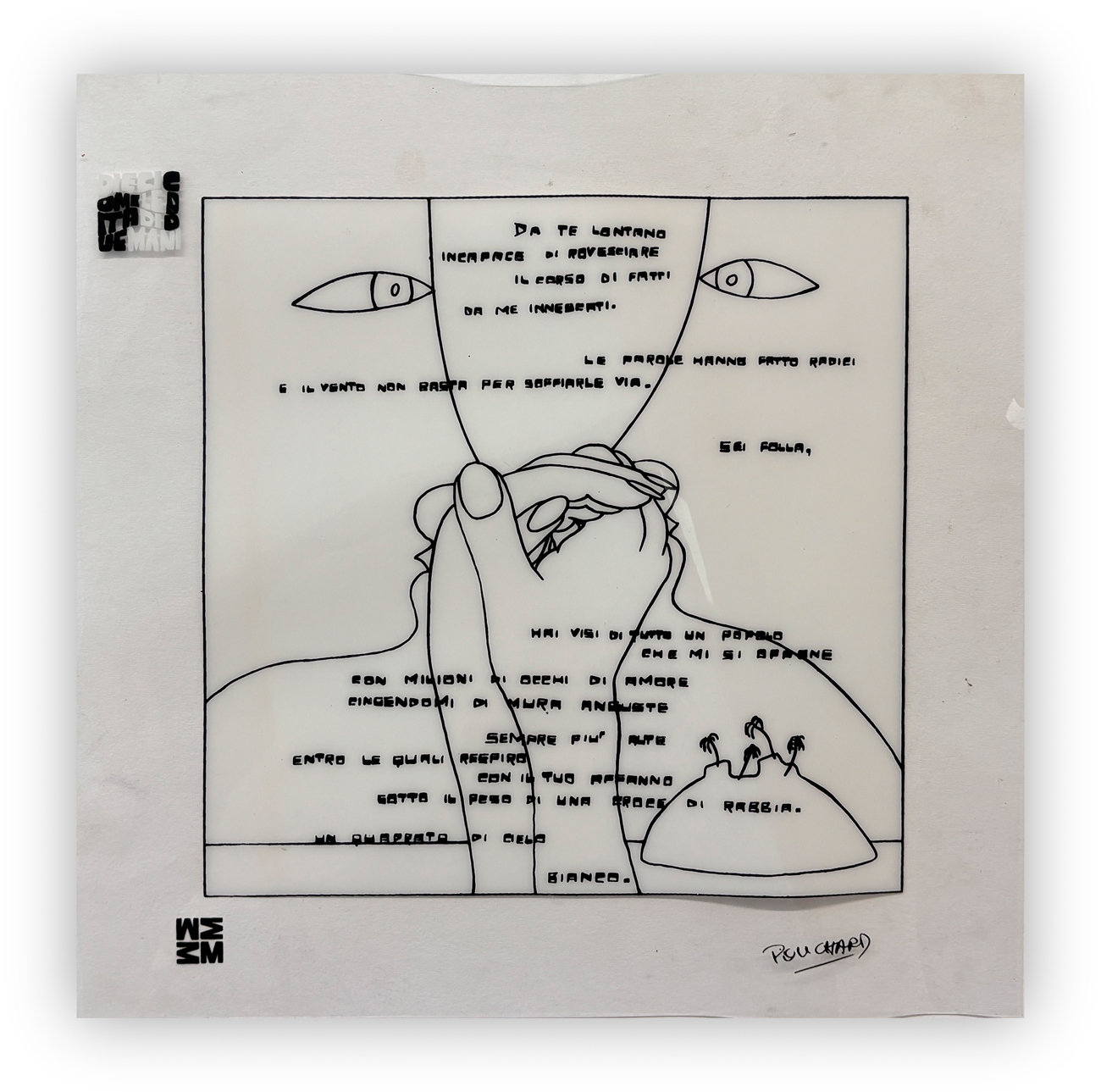 ENNIO POUCHARD (1928-2023) - Senza Titolo (Da te lontano incapace di rovesciare il corsi di fatti da me innescati), 1973