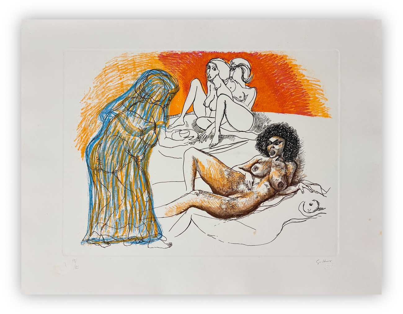 RENATO GUTTUSO (1911-1987) - Zefis a Usbek (2), 1973
