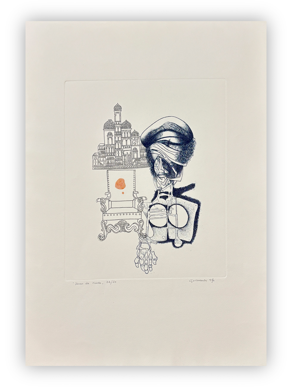 GIUSEPPE GUERRESCHI (1929-1985) - Uomo che ricorda, 1970