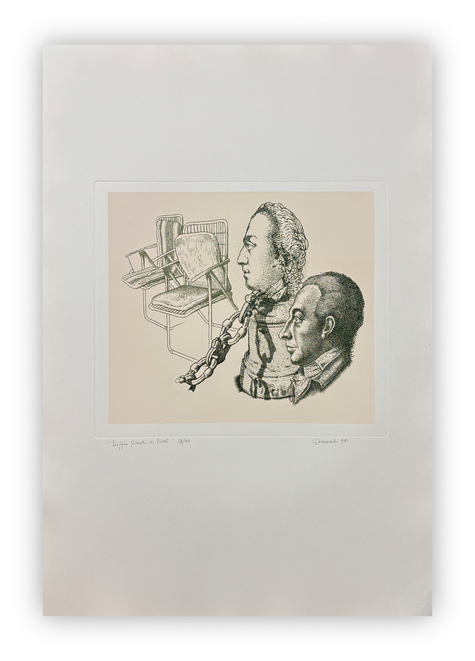 GIUSEPPE GUERRESCHI (1929-1985) - Doppio ritratto, 1981