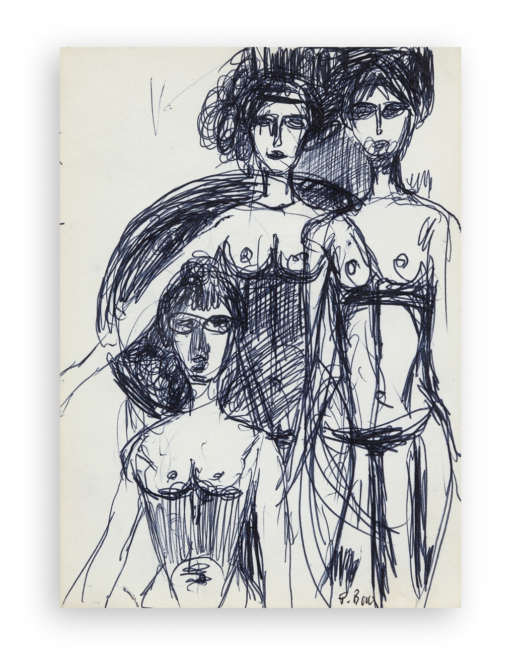 POMPEO BORRA (1898-1973) - Senza Titolo (Figure femminili), 1962