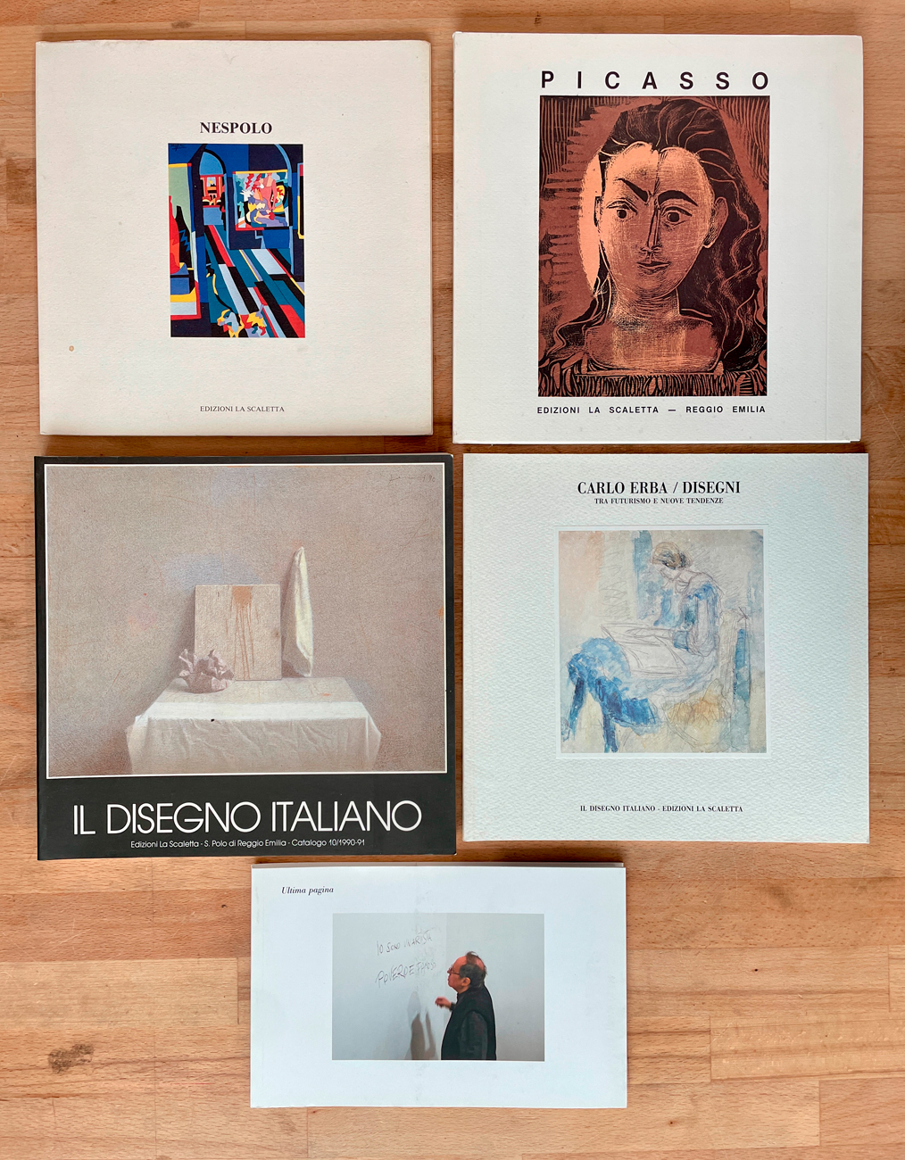 GALLERIA LA SCALETTA, REGGIO EMILIA (DISEGNO ITALIANO, NESPOLO, PISANI, ERBA E PICASSO) - Lotto unico di 5 cataloghi