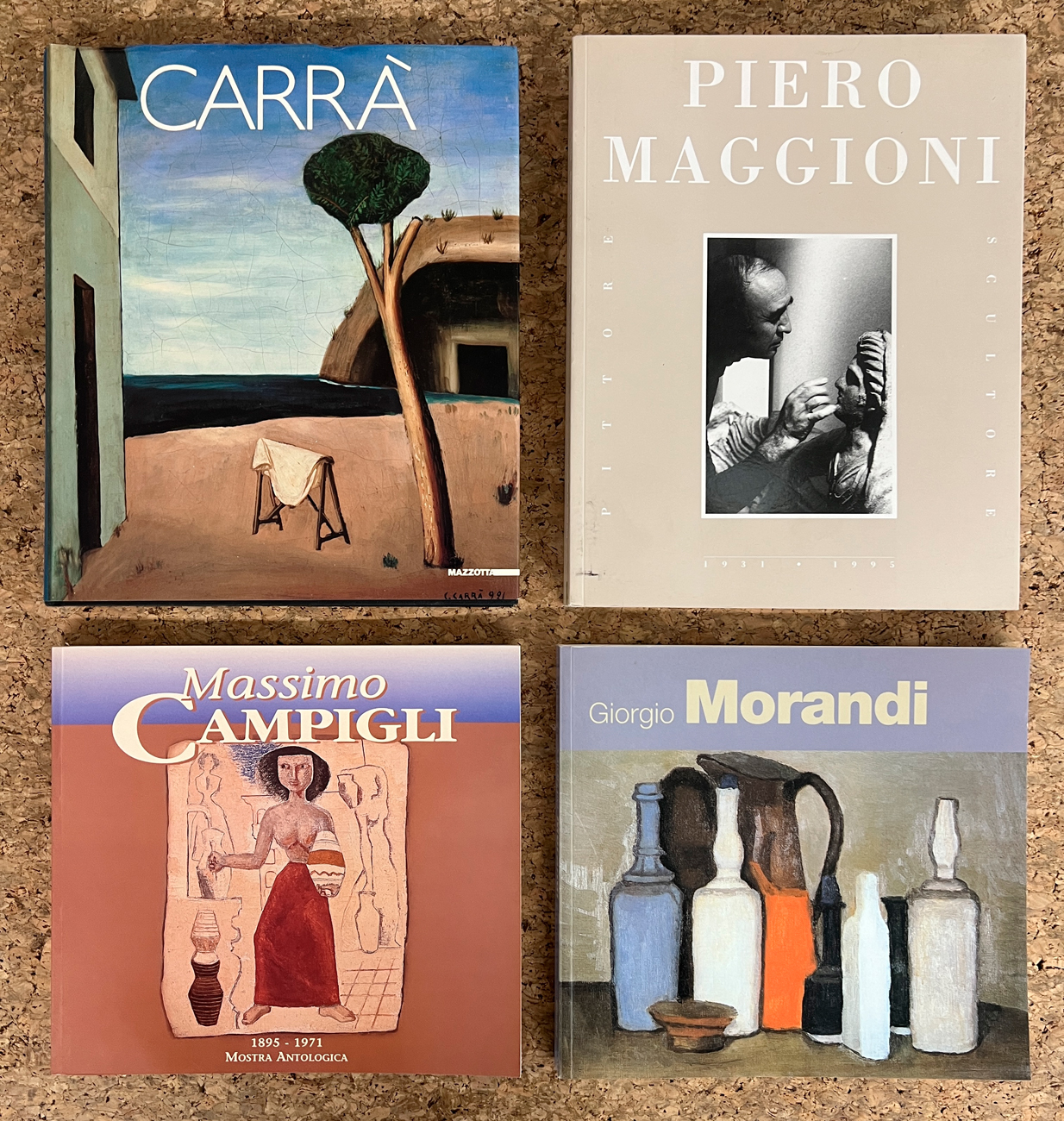MASSIMO CAMPIGLI, GIORGIO MORANDI, CARLO CARRÀ E PIERO MAGGIONI - Lotto unico di 4 cataloghi