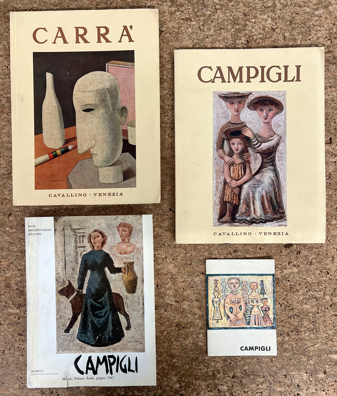 MASSIMO CAMPIGLI E CARLO CARRÀ - Lotto unico di 4 cataloghi