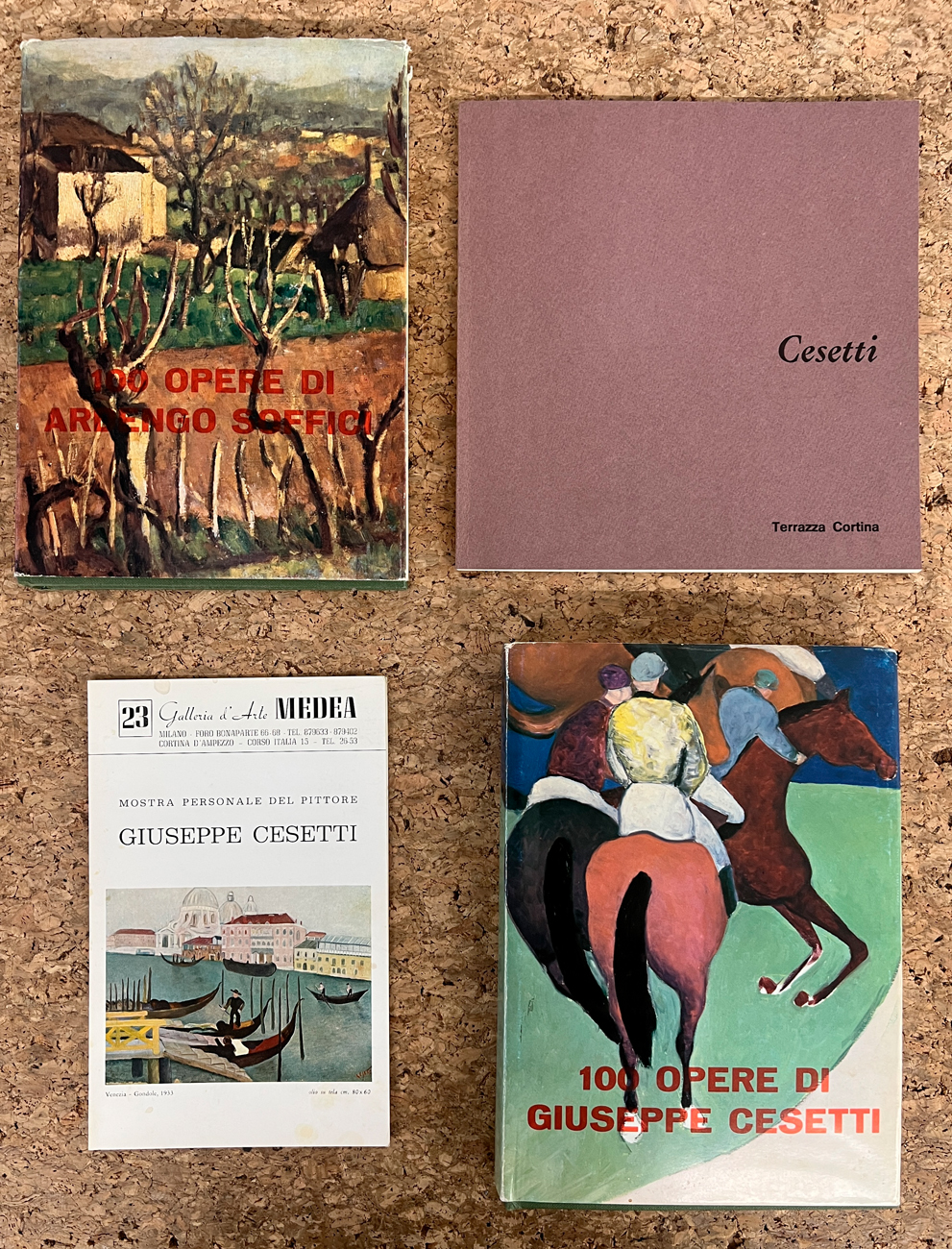 GIUSEPPE CESETTI E ARDENGO SOFFICI - Lotto unico di 3 cataloghi e un pieghevole