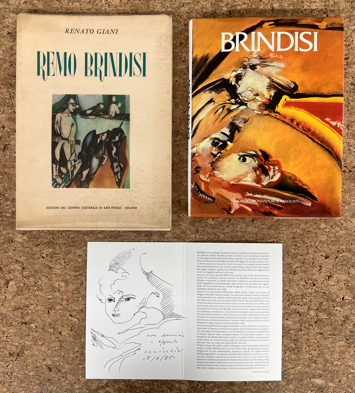 CATALOGHI CON DISEGNO (REMO BRINDISI) - Lotto unico di un pieghevole e due cataloghi