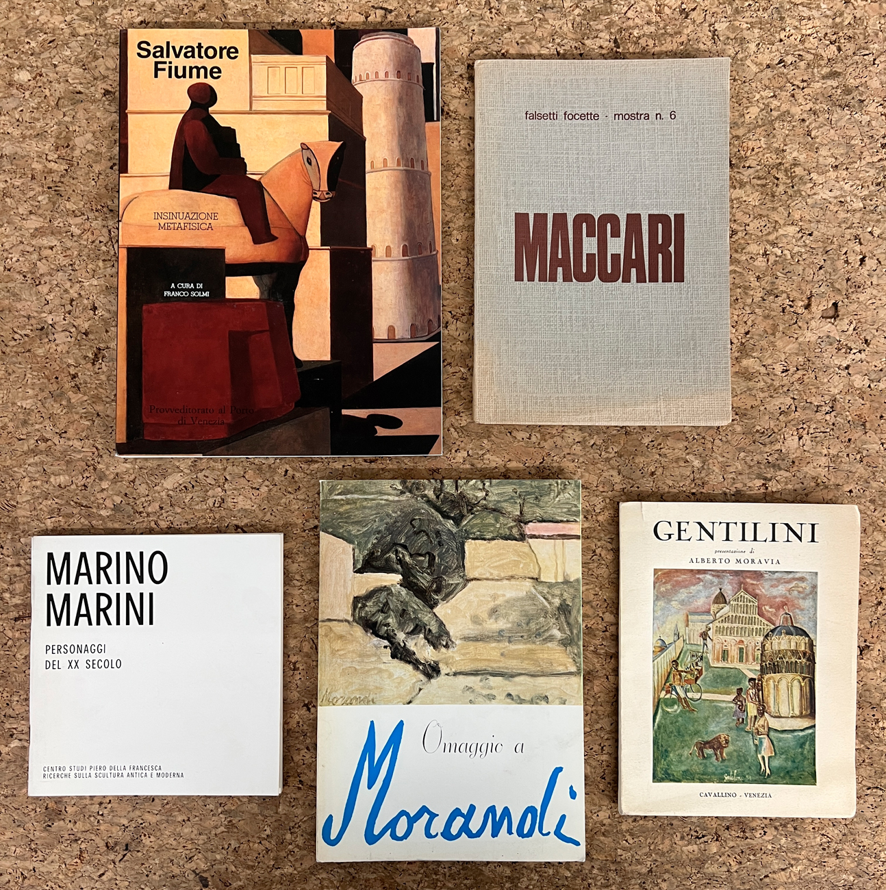 PITTURA FIGURATIVA DEL XX SECOLO (MORANDI, FIUME, MACCARI, MARINO E GENTILINI) - Lotto unico di 5 cataloghi