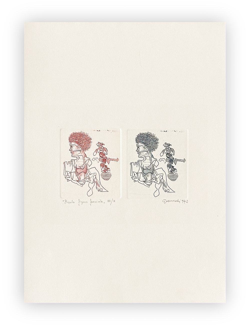 GIUSEPPE GUERRESCHI (1929-1985) - Piccola figura femminile, 1972