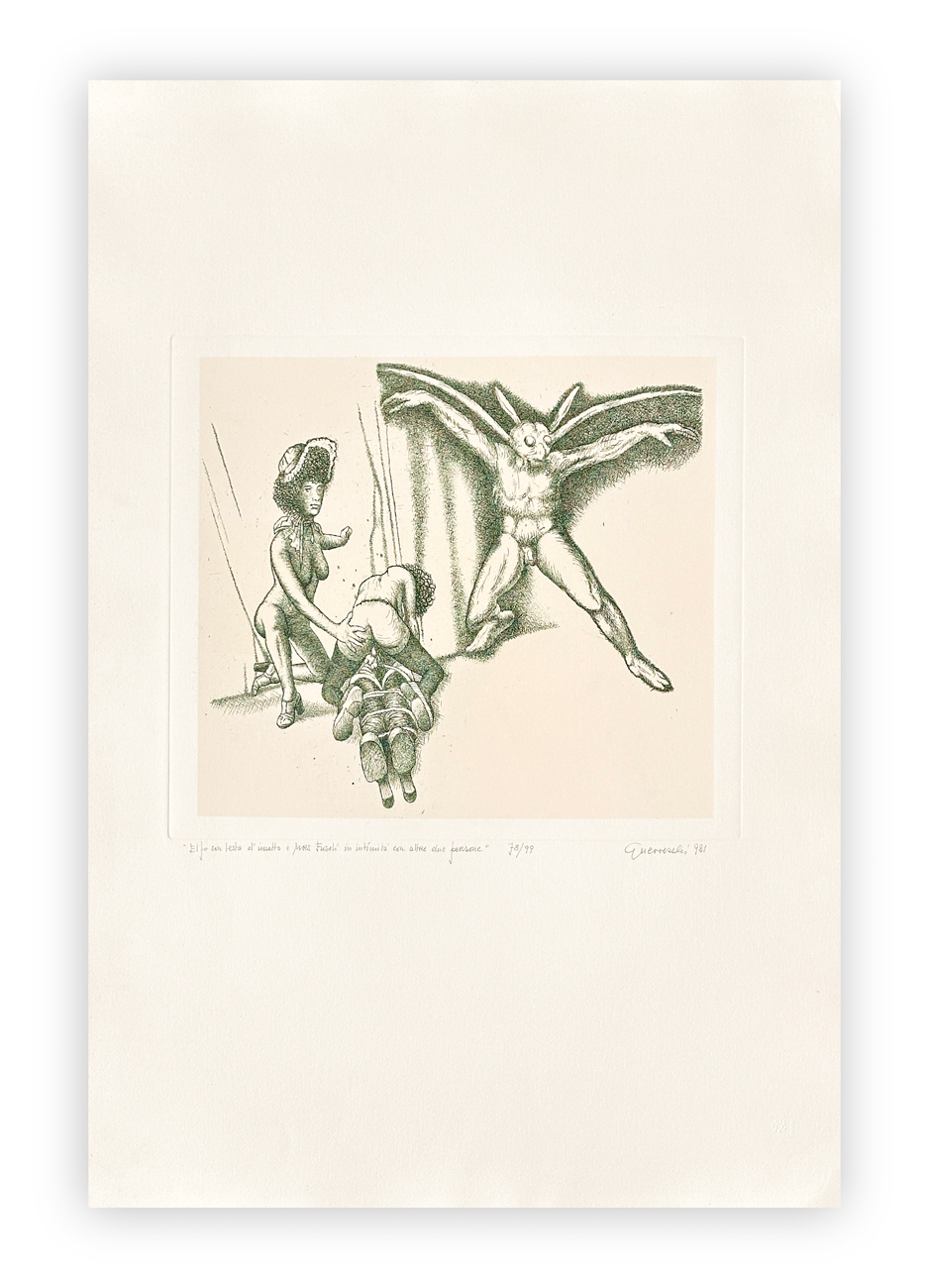 GIUSEPPE GUERRESCHI (1929-1985) - elfo con testa d'insetto, 1981