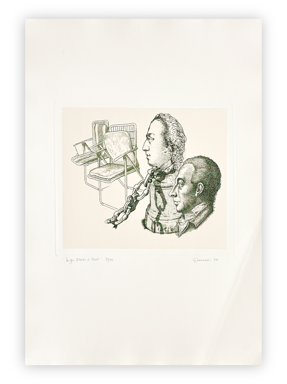GIUSEPPE GUERRESCHI (1929-1985) - Doppio ritratto Füssli, 1981