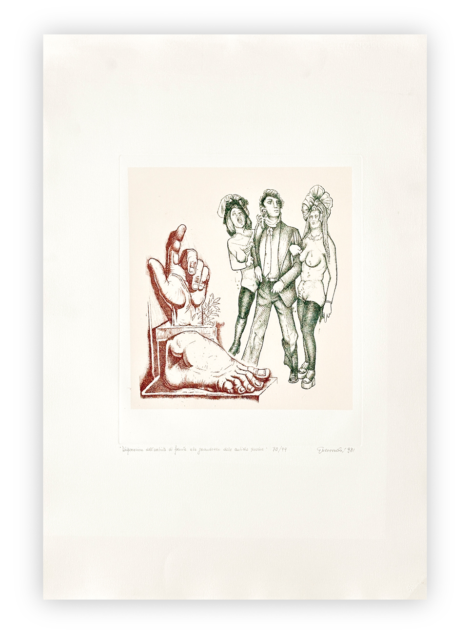 GIUSEPPE GUERRESCHI (1929-1985) - Disperazione dell'Artista di fronte alla grandezza, 1981