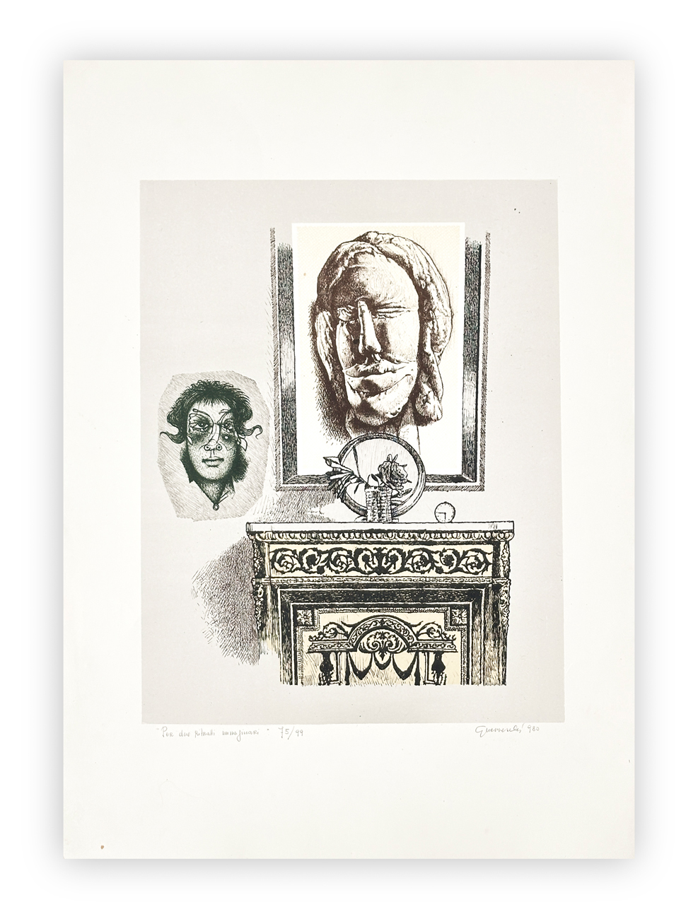 GIUSEPPE GUERRESCHI (1929-1985) - Per due ritratti immaginari, 1980