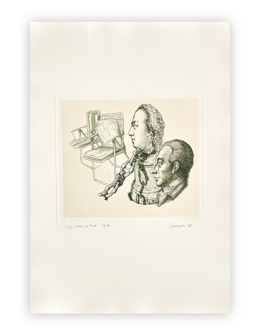 GIUSEPPE GUERRESCHI (1929-1985) - Doppio ritratto Füssli, 1981