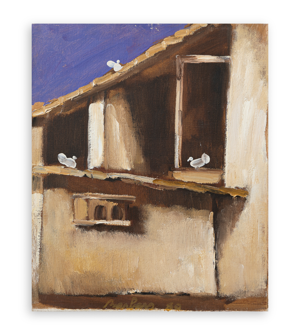 SAVERIO BARBARO (1924-2020) - Fienile e colombette, 1980