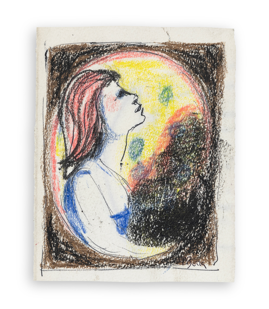 POMPEO BORRA (1898-1973) - Senza Titolo (Figura di profilo), 1965