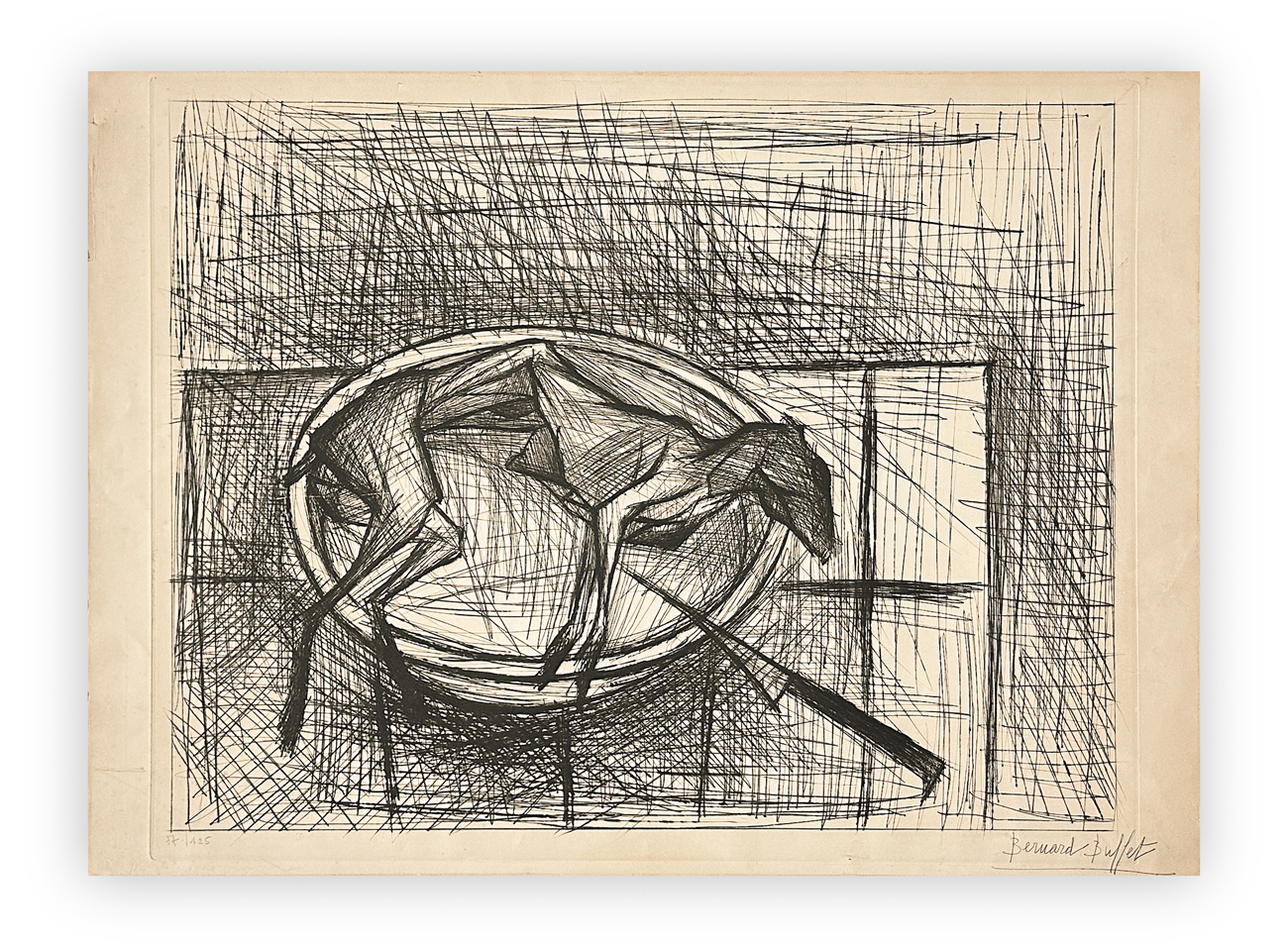 BERNARD BUFFET (1928-1999) - Le lapin écorché, 1955