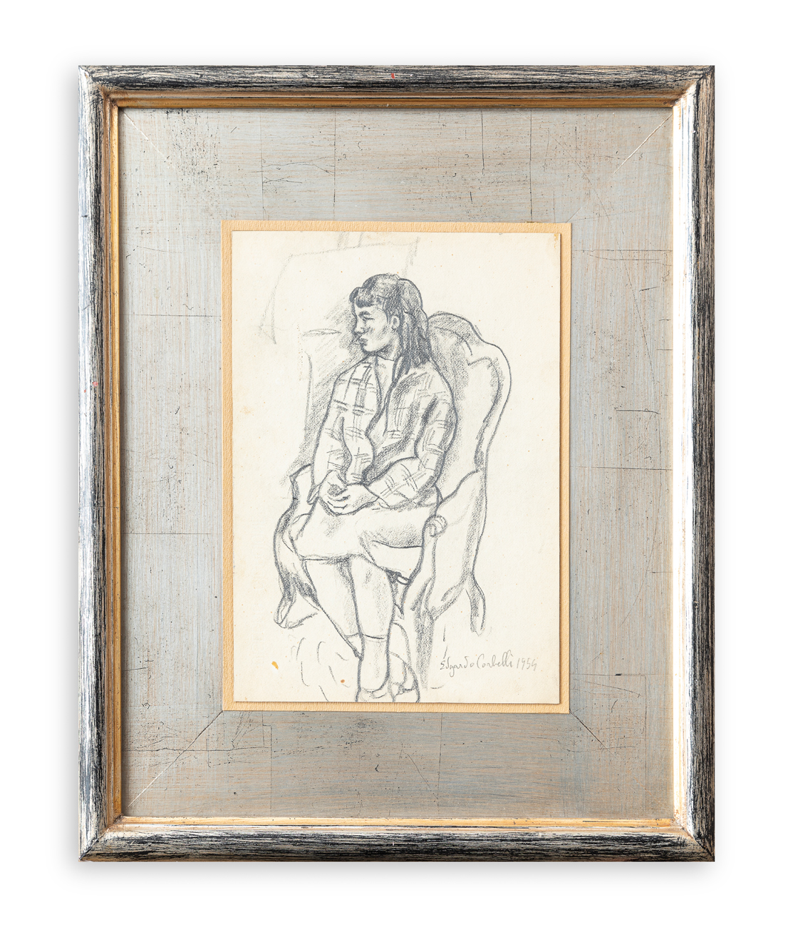 EDGARDO CORBELLI (1918-1989) - Senza Titolo (Ragazzina in poltrona), 1954