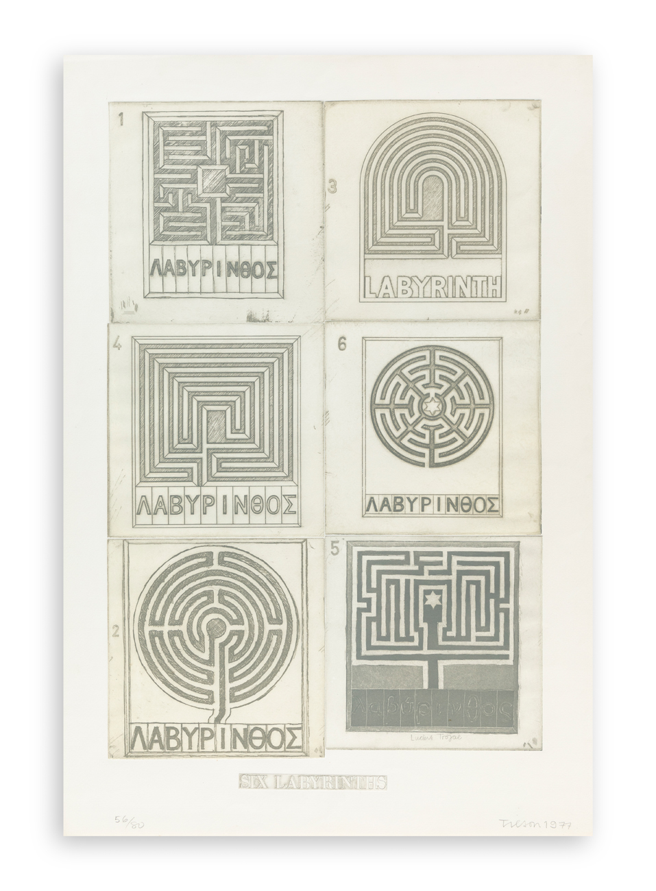 JOE TILSON (1928-2023) - Six Labyrithes, 1977