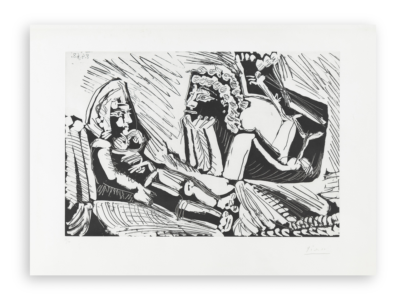 PABLO PICASSO (1881-1973) - Senza Titolo (Hommes et Femmes), 1968