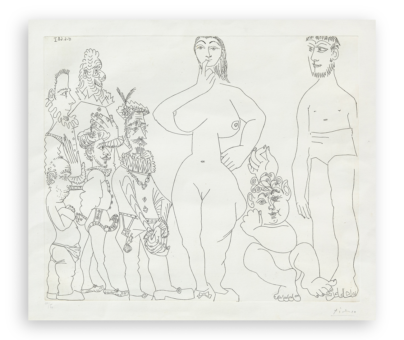 PABLO PICASSO (1881-1973) - Senza Titolo (Hommes et Femmes), 1968