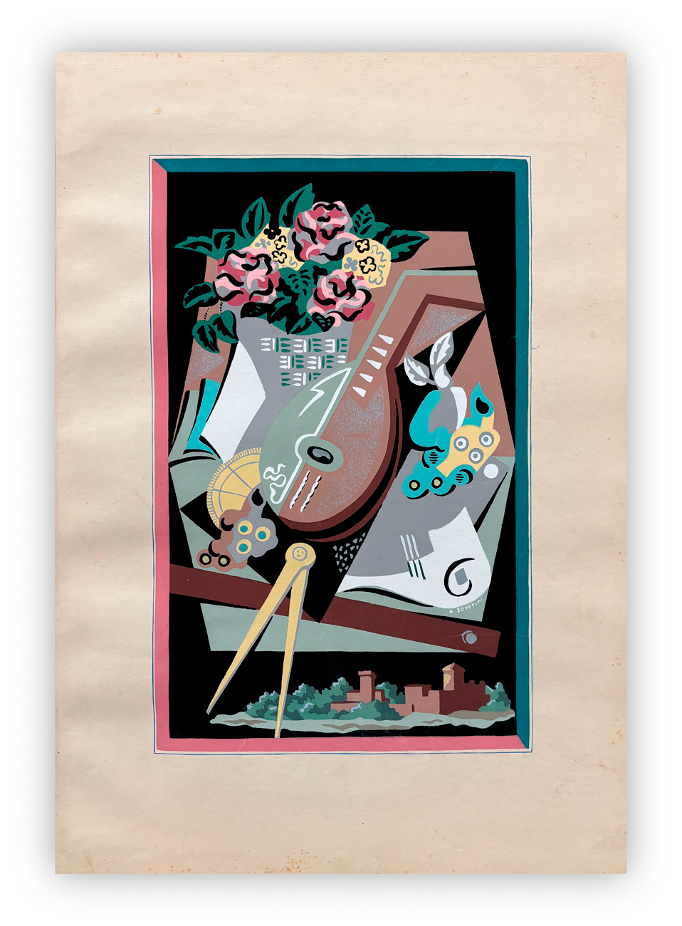 GINO SEVERINI (1883-1966) - Nature morte au compas, 1930