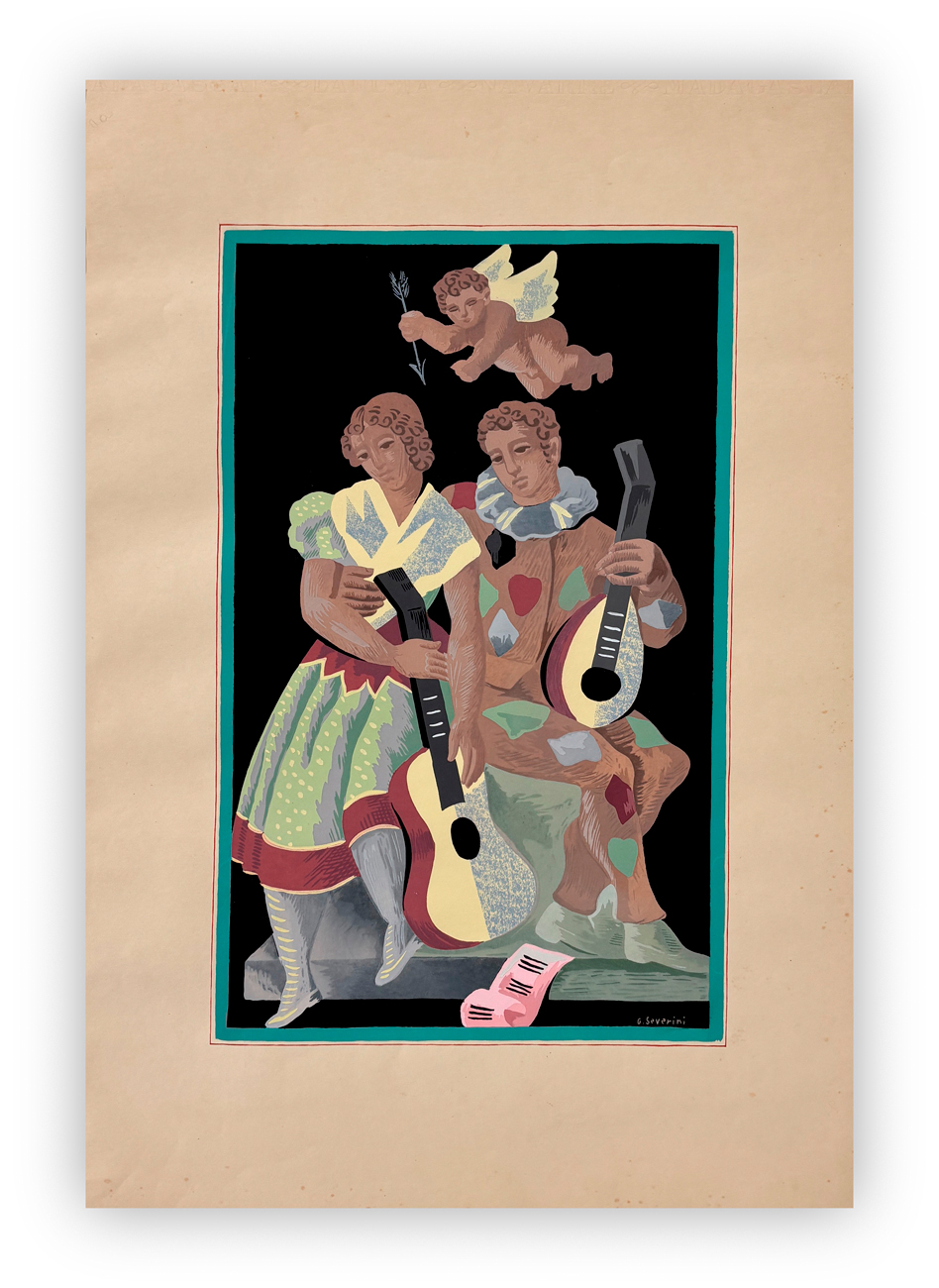 GINO SEVERINI (1883-1966) - Les amours d'Arlequin, 1930