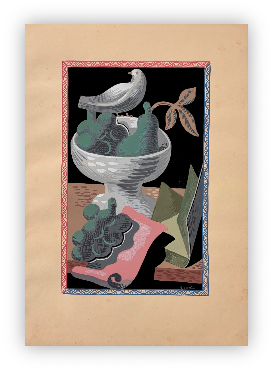 GINO SEVERINI (1883-1966) - Compotier et colombe, 1930