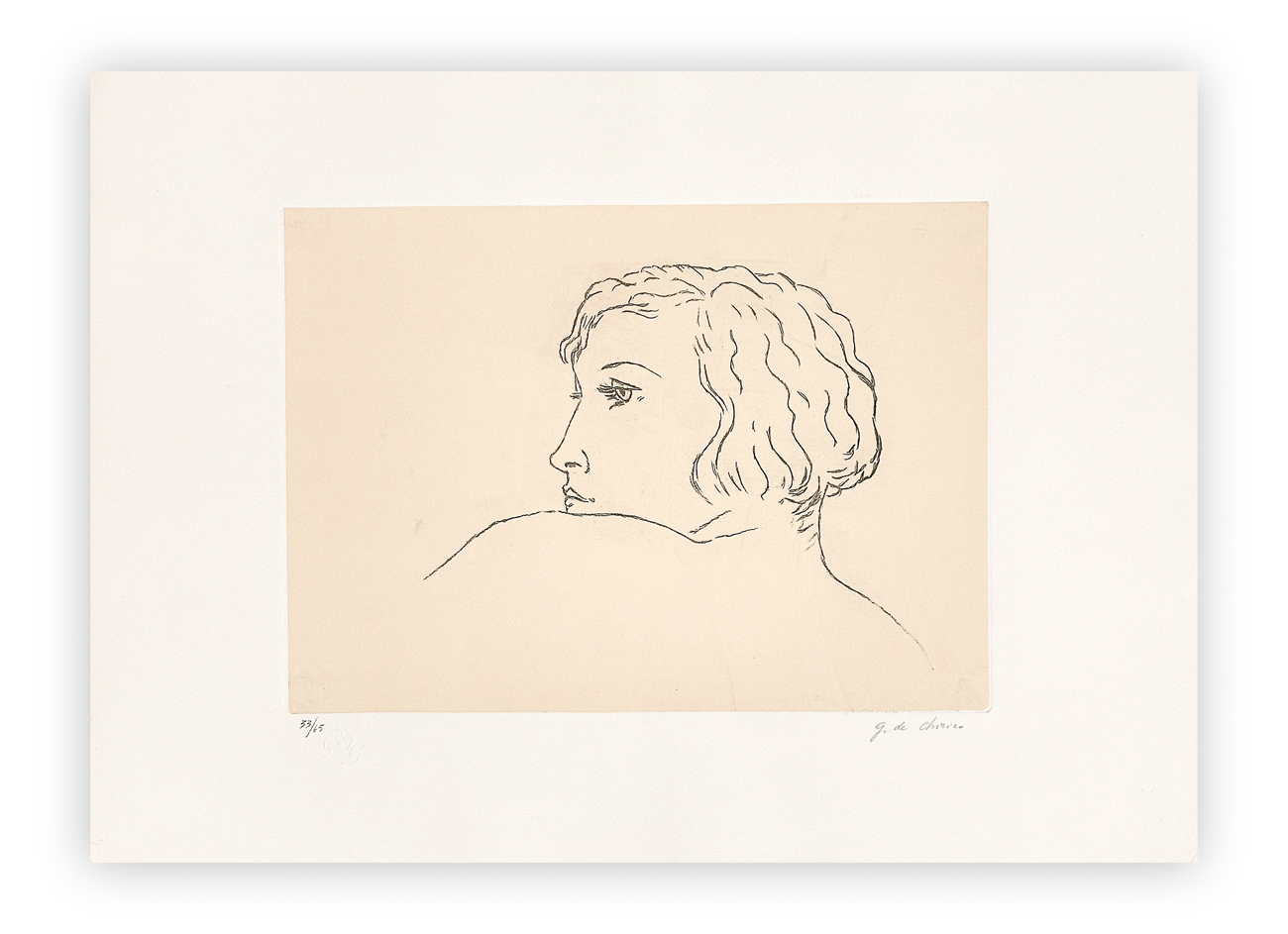 GIORGIO DE CHIRICO (1888-1978) - Profilo di donna, 1971
