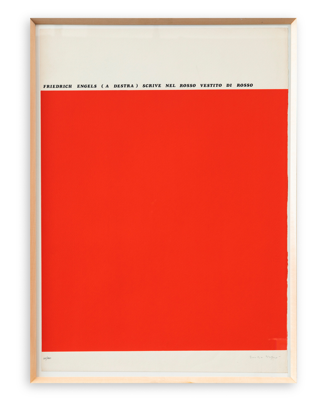 EMILIO ISGRÒ (1937) - Friedrich Engels (a destra) scrive nel rosso vestito di rosso, 1974