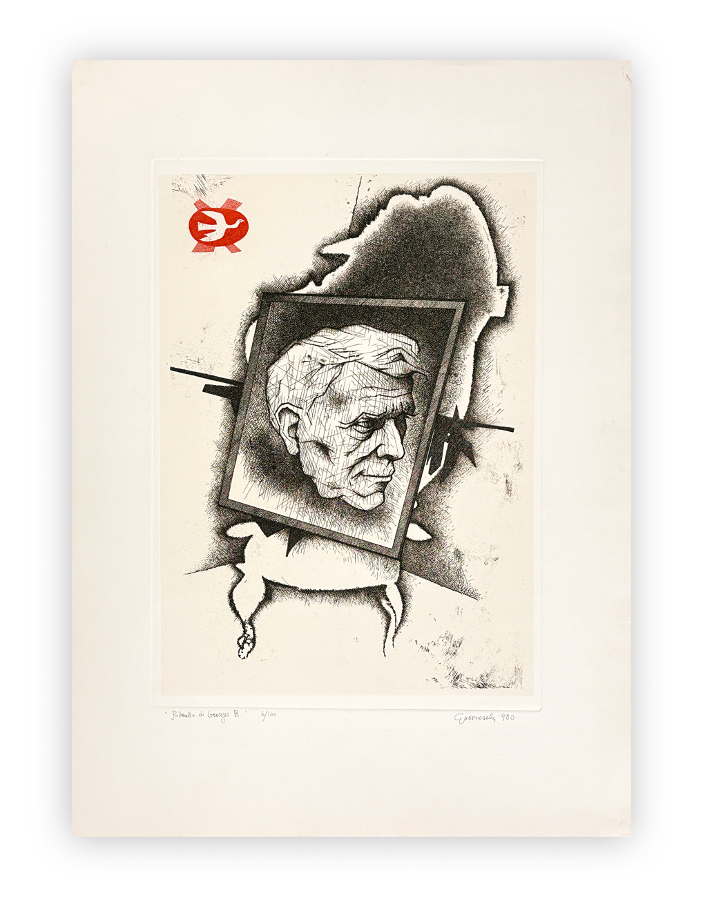 GIUSEPPE GUERRESCHI (1929-1985) - Ritratto di Georges B. ,  1980
