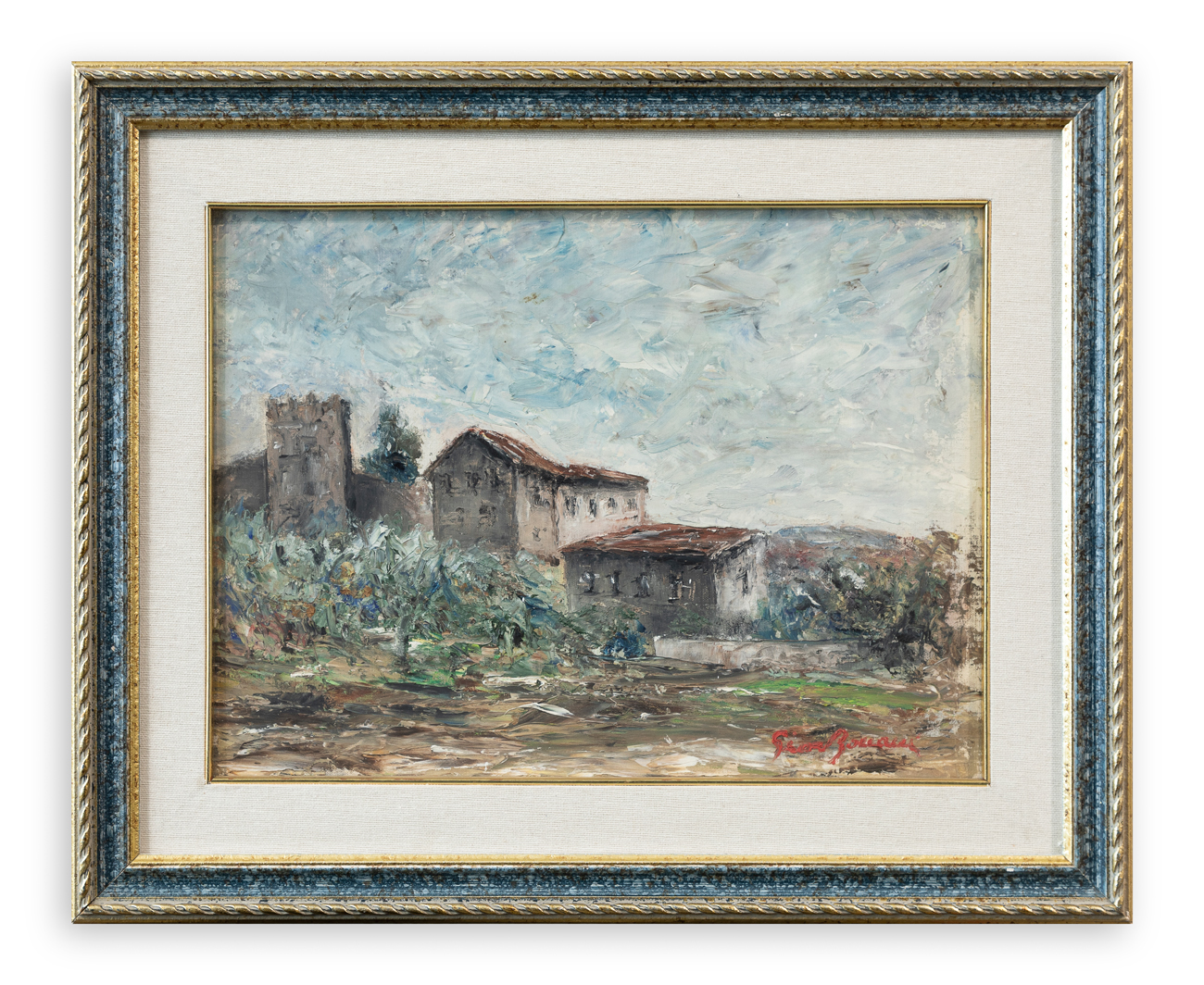 GIOVANNI BOCCACCI - Case tra antiche mura, 1965
