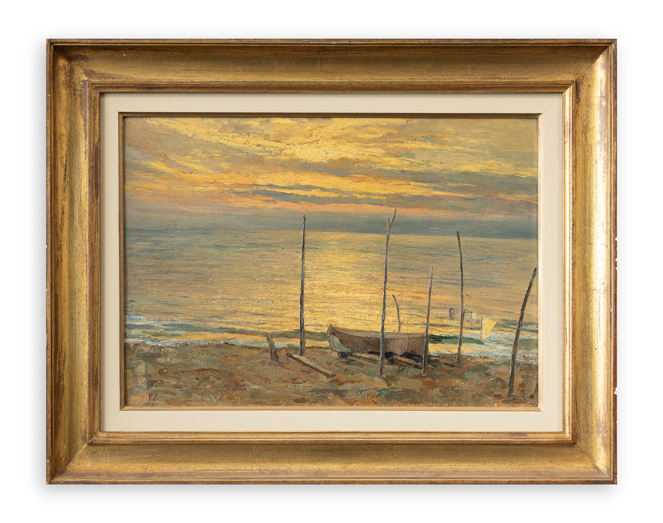 AUTORE INDECIFRATO - Senza Titolo (tramonto al mare), 1915