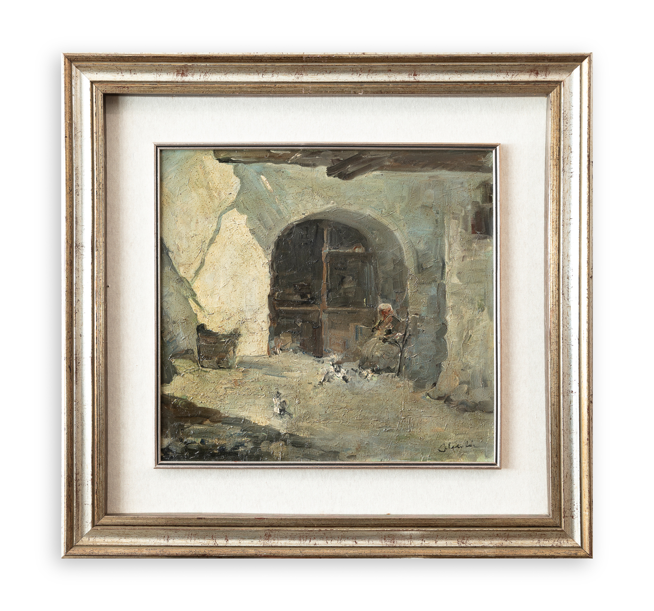 ANGIOLO ALEBARDI (1883-1969) - Senza Titolo (Figura in un interno)