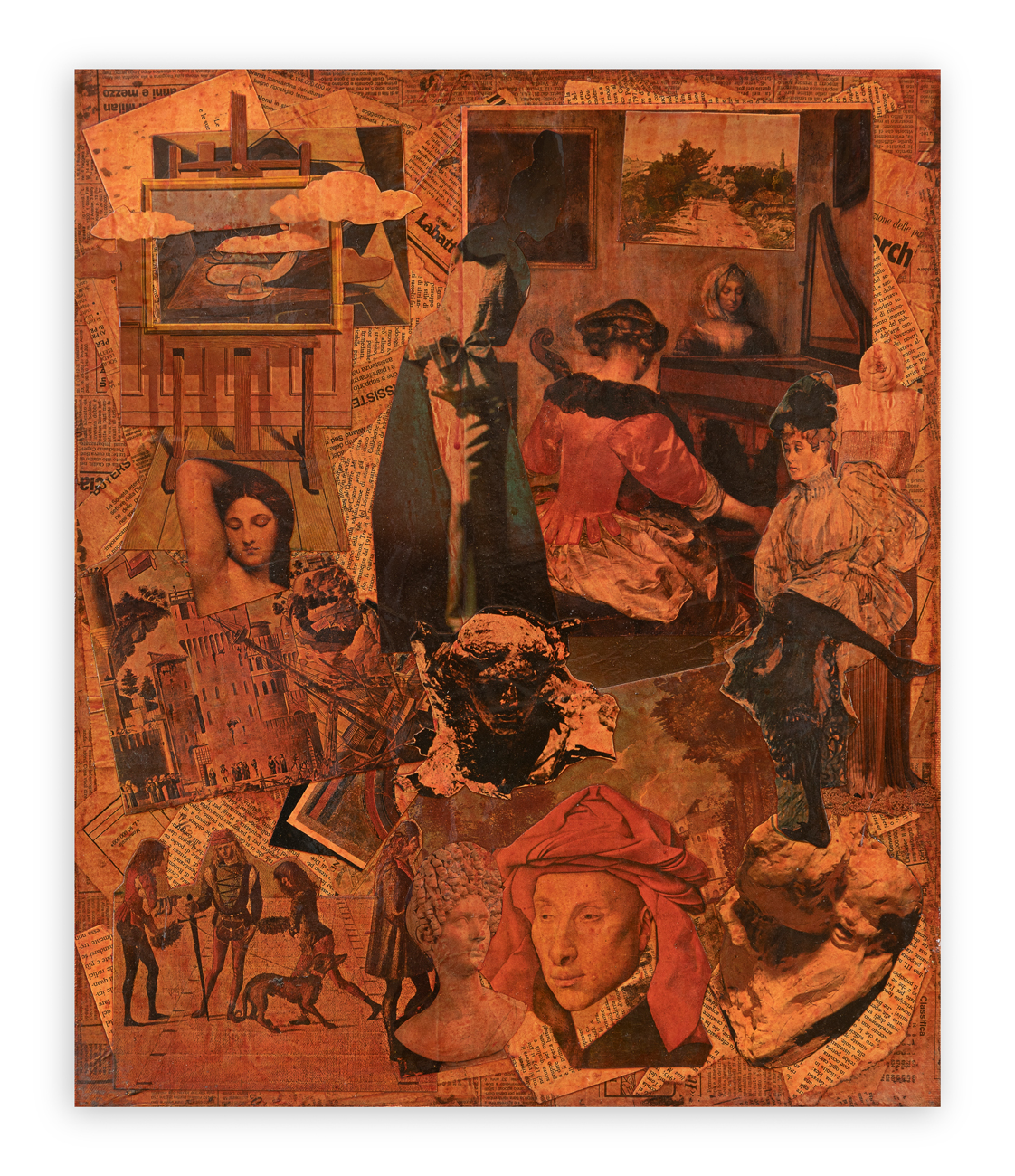 FRANCO ASINARI (1916-2007) - Ambiente di ricordi. Personaggi vari, 1995