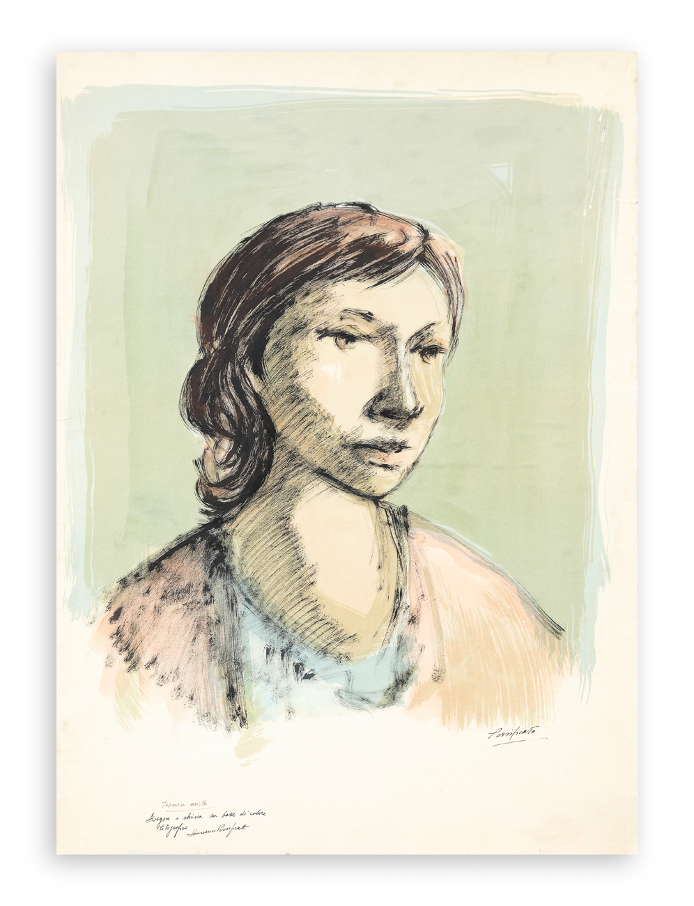 DOMENICO PURIFICATO (1915-1984) - Senza Titolo (Busto femminile)