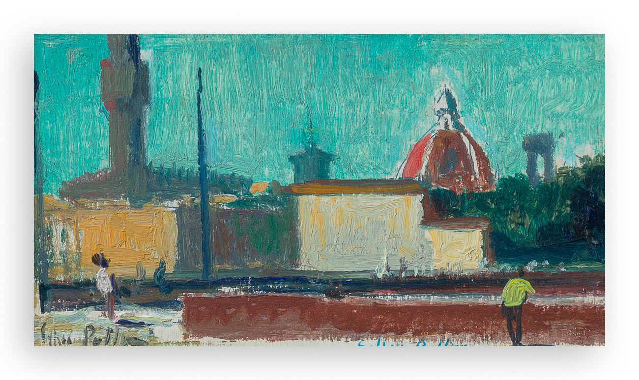 SILVIO POLLONI (1888-1972) - Paesaggio a Firenze
