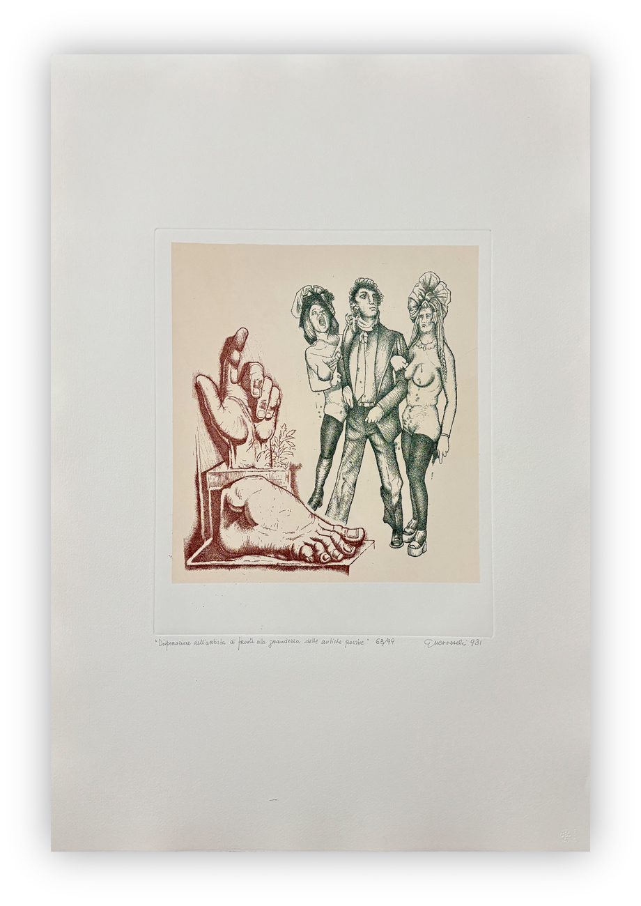 GIUSEPPE GUERRESCHI (1929-1985) - Disperazione dell'Artista di fronte alla grandezza, 1981