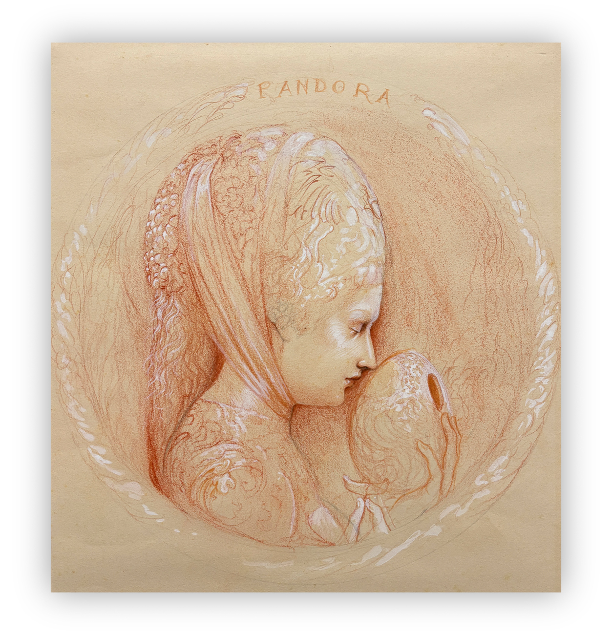 AGOSTINO ARRIVABENE (1967) - Studio in tondo per terracotta policroma