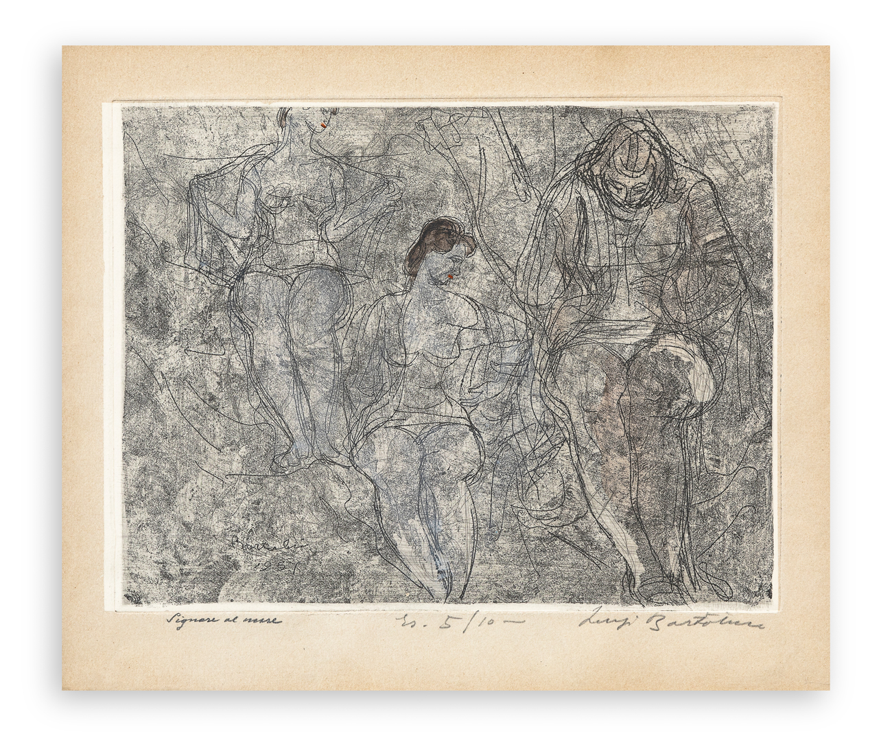 LUIGI BARTOLINI (1892-1963) - Signore al mare, 1951