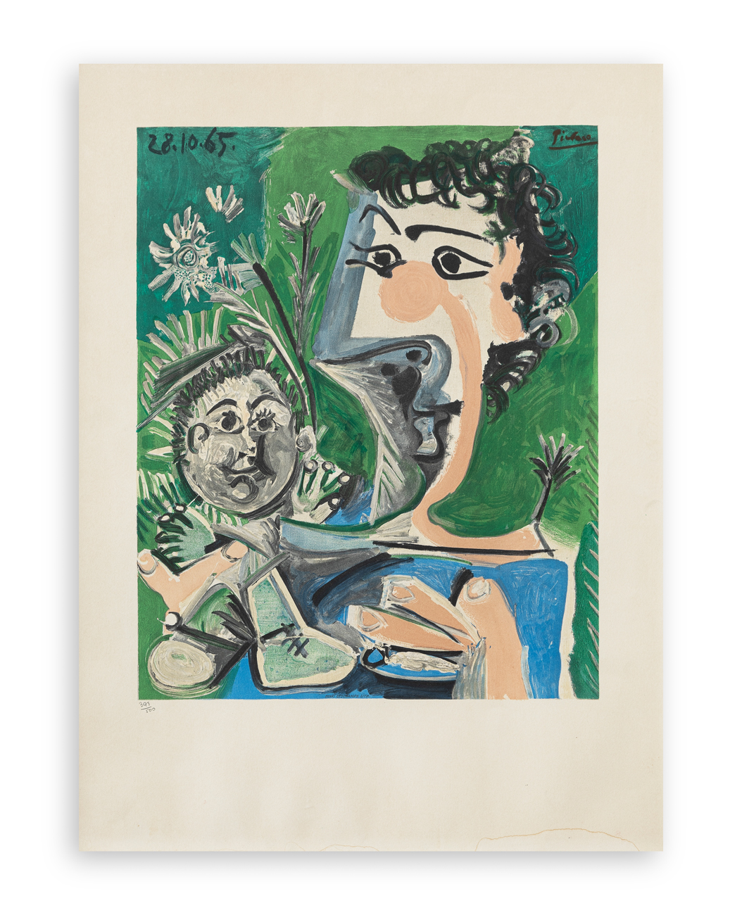 PABLO PICASSO (1881-1973) - Mèr et enfant, 1966
